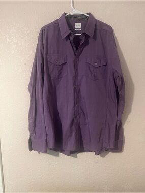 JB Holt Purple Men's Dress Shirt - Casual Button-Down XL